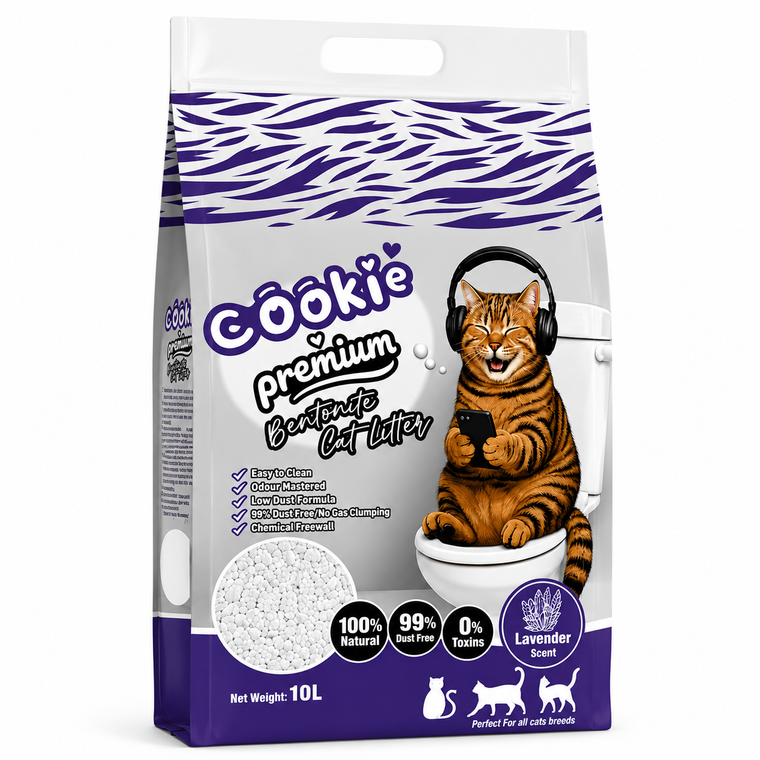 Cookie Premium Bentonite Cat Litter Lavender Scent