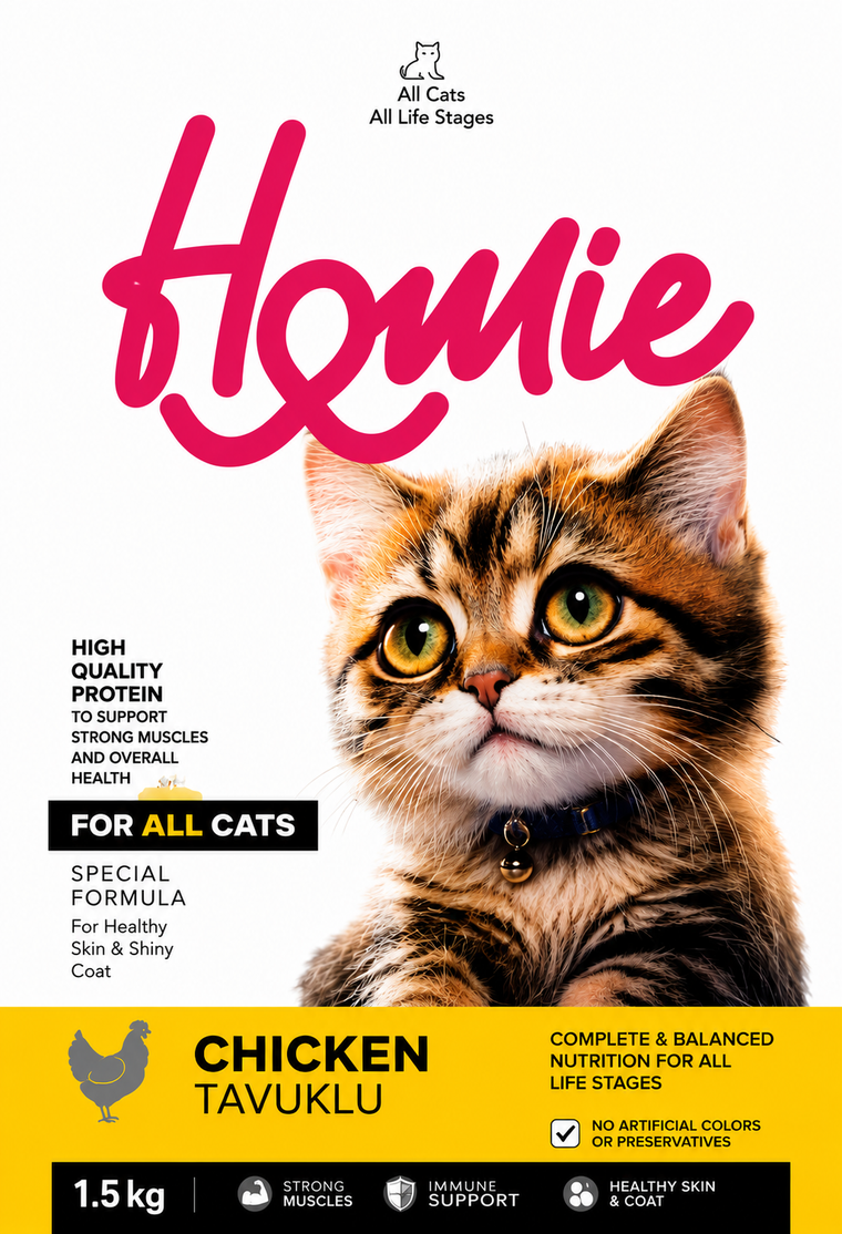 Homie Super Premium Low Grain Kitten And Mother Dry Cat Food – Chicken (Pro38/Fat18)