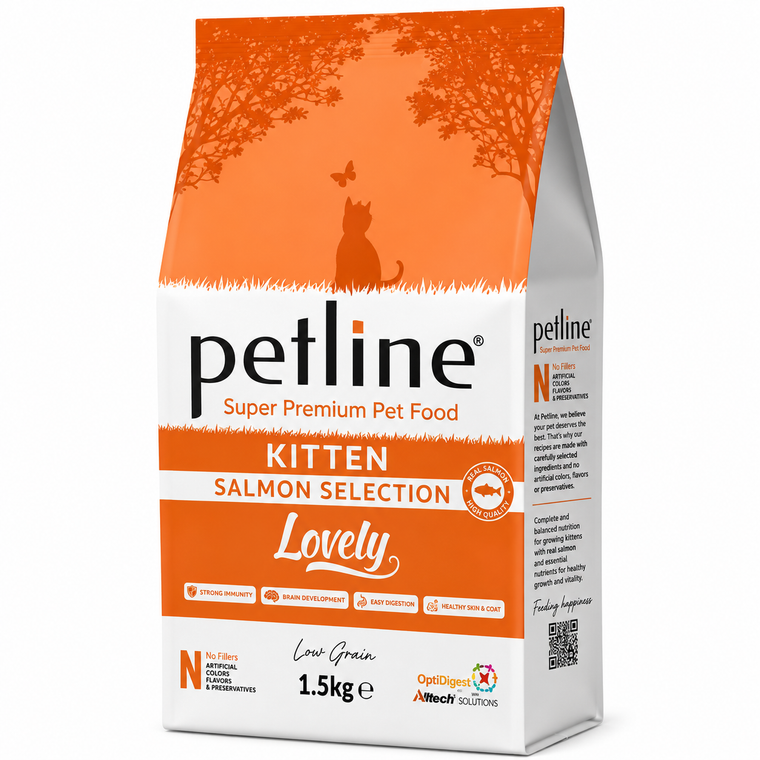 Petline Super Premium Kitten Dry Cat Food – Salmon Selection (1.5kg)