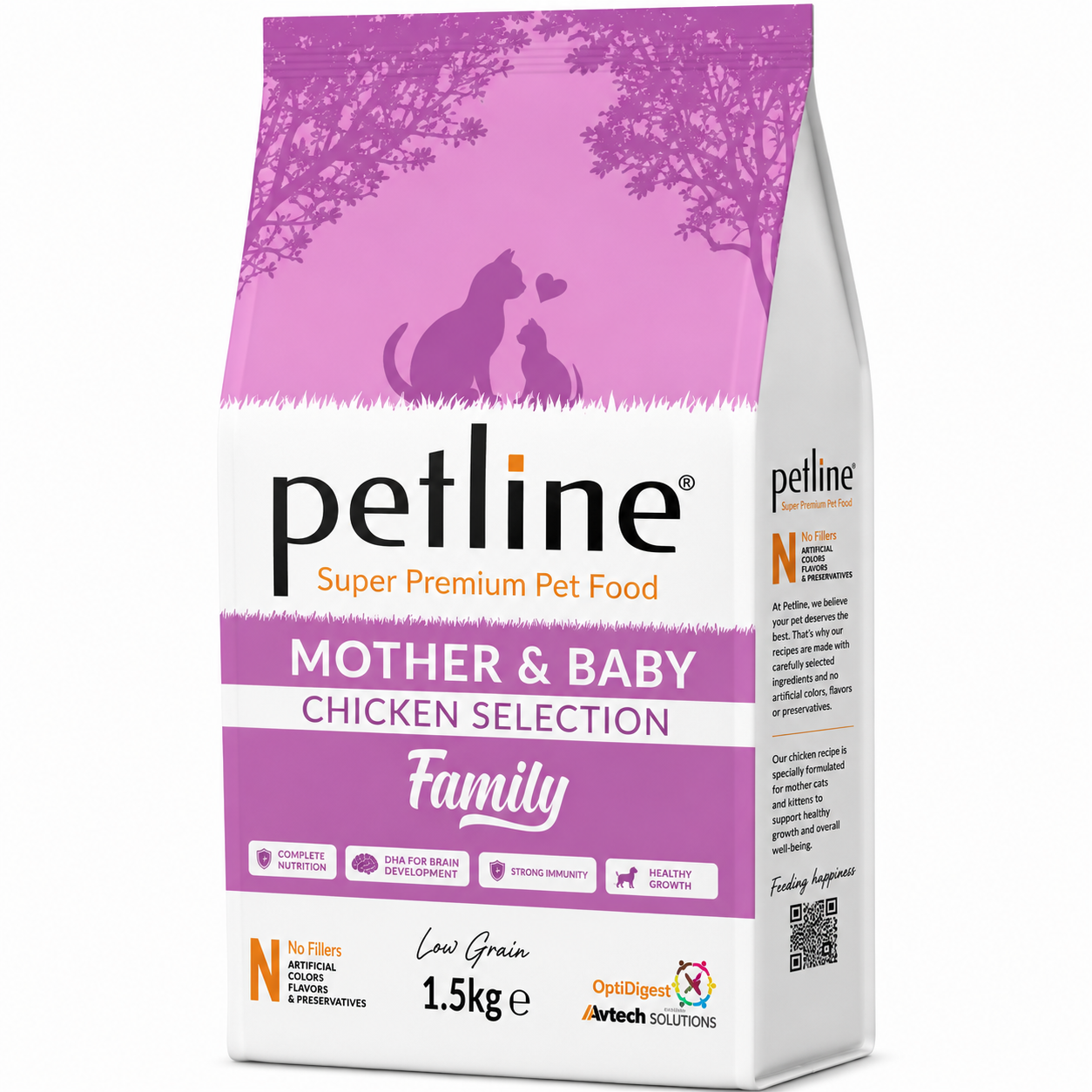 Petline Super Premium Mother & Baby Dry Cat Food – Chicken Selection (1.5kg)