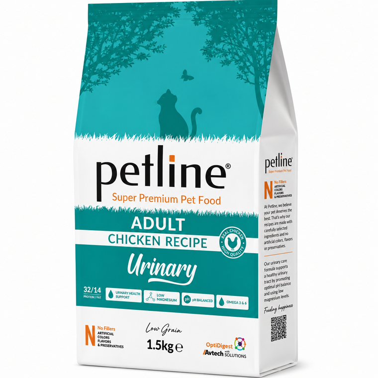 Petline Super Premium Adult Urinary Cat Food – Chicken Selection (1.5kg)