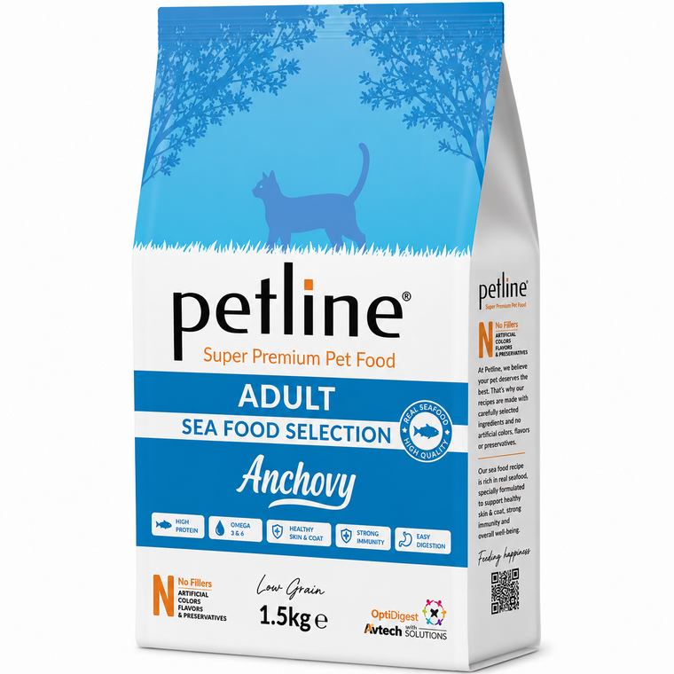 Petline Super Premium Adult Dry Cat Food – Seafood Selection