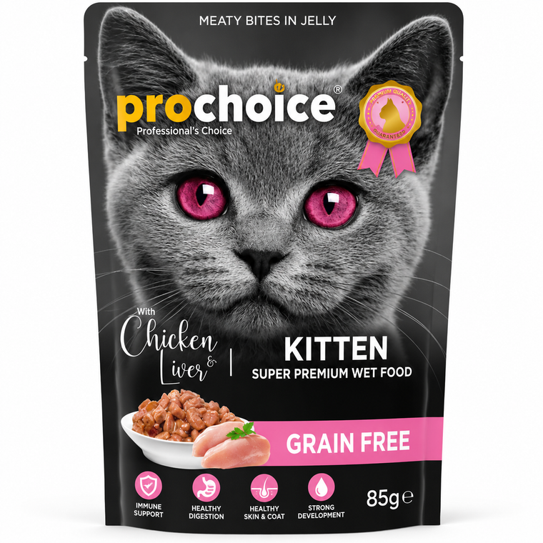 Prochoice Super Premium Wet Food For Kitten-Chicken and Liver (85g)