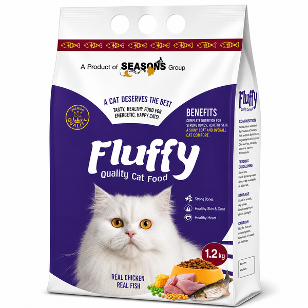Fluffy Dry Cat Food For All Cats (1.2kg)